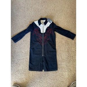 Levi's Denim Long Trench Coat Duster Zipper Jacket Womens Size Medium NWT NEW